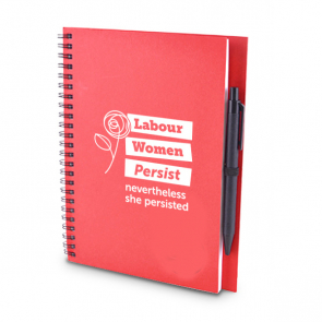 "Labour Women Persist" Red A5 Notepad with Pen